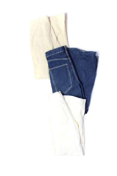 Zara Woman Zara Womens Flared Jeans Straight Leg Pants Blue Beige Size 2 S Lot 3