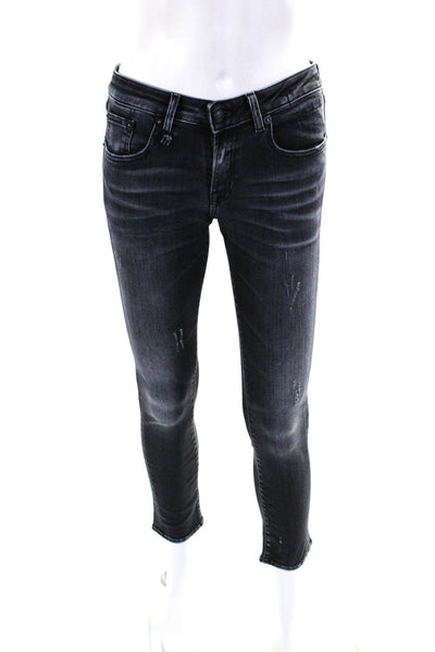 R13 Womens Cotton Buttoned Zipped Slip-On Skinny Leg Jeans Blue Size EUR26