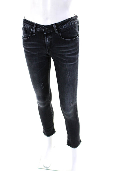 R13 Womens Cotton Buttoned Zipped Slip-On Skinny Leg Jeans Blue Size EUR26