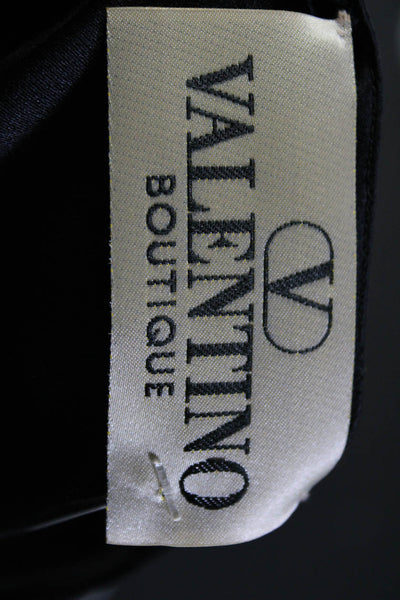 Valentino Boutique Womens Ruffled Hem Sleeveless Zipped Blouse Top Black Size 8