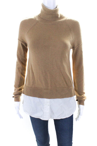 KF/KaufmanFranco Collective Womens Mixed Media Sweater Brown Size S 14673634