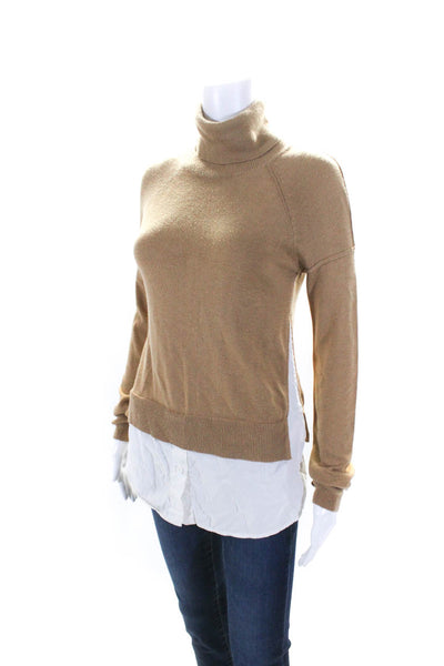 KF/KaufmanFranco Collective Womens Mixed Media Sweater Brown Size XS 14673511