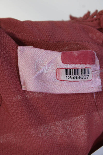 Giamba Womens Pink Lace Long Sleeve V-Neck Dress Pink Size 38R 12598607