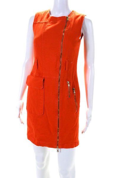 Toccin Womens Orange Utility Dress Orange Size 4 14010540