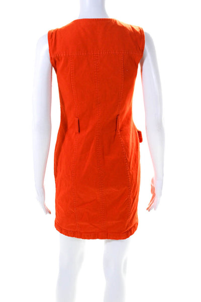 Toccin Womens Orange Utility Dress Orange Size 4 14010540