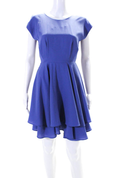 Blaque Label Womens Crew Neck Sleeveless A Line Skater Dress Blue Size Small