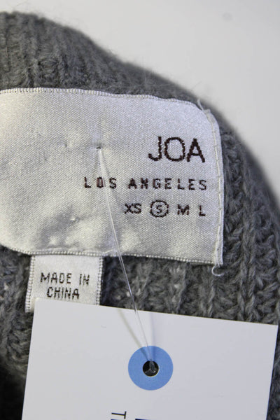 JOA Los Angeles Womens Knit Bow Applique Sleeveless Crew Neck Sweater Gray Small