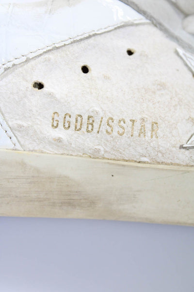 Golden Goose Womens White Leather Distress Superstar Sneakers Shoes Size 8