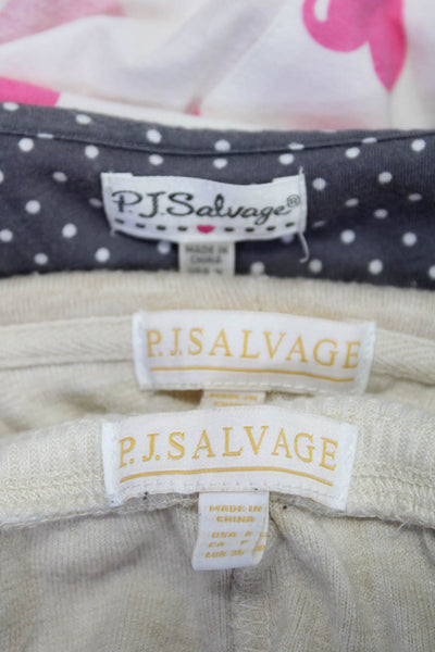 PJ Salvage Womens Pajama Shirt Set White Pink Size Medium Lot 2