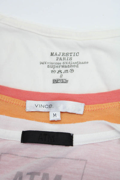 Vince ATM Majestic Filatures Womens Tee Shirts Size Medium Small 2 Lot 3