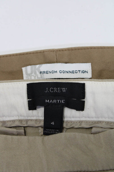 J Crew French Connection Womens High Rise Straight Leg Pants Brown Size 4 Lot 2