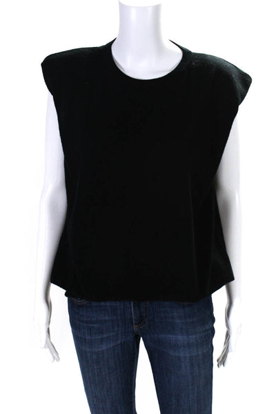 Loulou Studio Women's Crewneck Sleeveless Pullover Sweater Black Size M