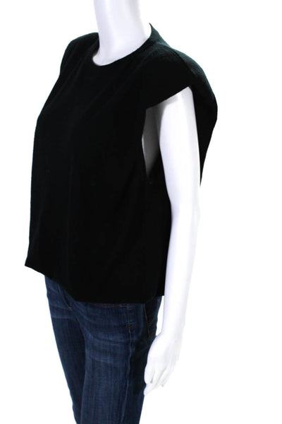 Loulou Studio Women's Crewneck Sleeveless Pullover Sweater Black Size M