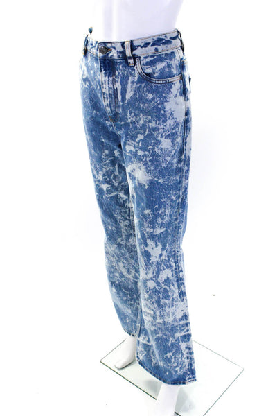 Ganni Womens Zipper Fly High Rise Flare Leg Betzy Jeans Blue Denim Size 30