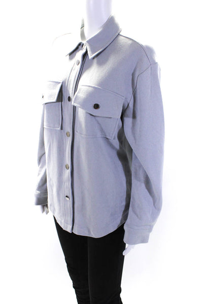 525 Womens Button Front Collared Shirt Jacket Gray Cotton Size XS/S