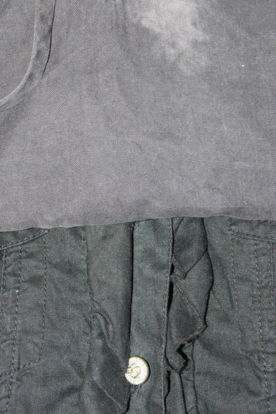 Bella Dahl Twisted Heart Womens Long Sleeve Shirts Black Gray Size Small Lot 2