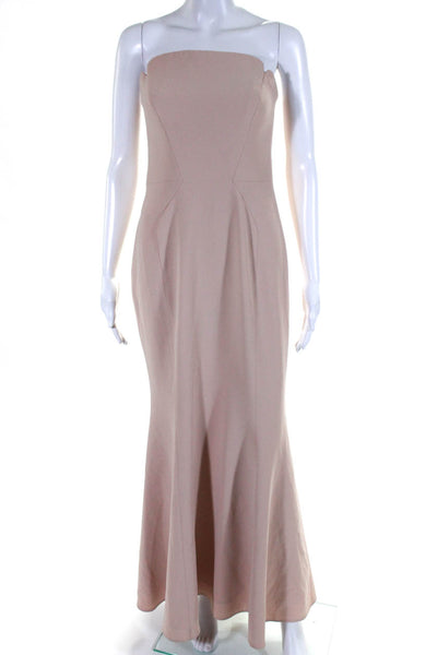 Jill Jill Stuart Womens Strapless Crepe Flare Gown Maxi Dress Light Pink Size 4