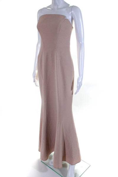 Jill Jill Stuart Womens Strapless Crepe Flare Gown Maxi Dress Light Pink Size 4