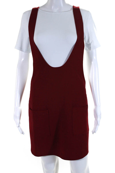 Lucca Womens Scoop Neck Racerback Sleeveless Pinafore Dress Red Size Medium