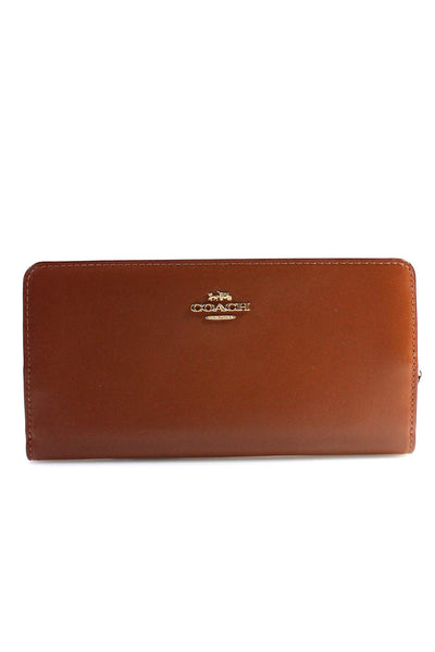 Coach Women's Snap Closure Trifold Leather Wallet Brown Size M
