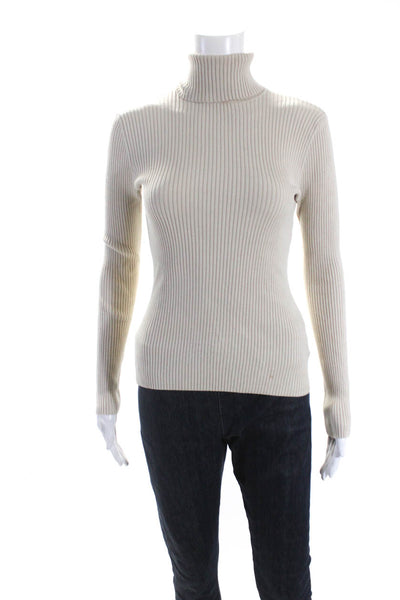 525 America Womens Long Sleeve Ribbed Knit Turtleneck Sweater Brown Size XS