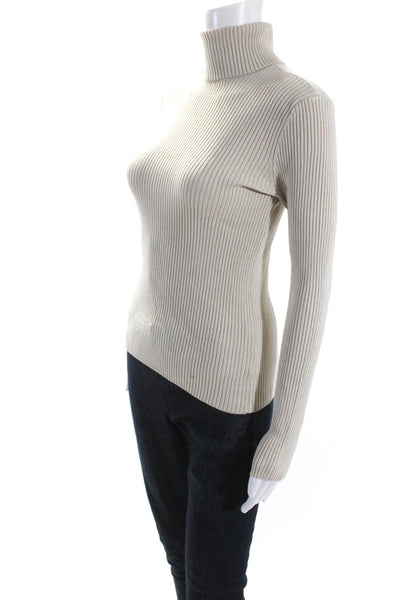 525 America Womens Long Sleeve Ribbed Knit Turtleneck Sweater Brown Size XS