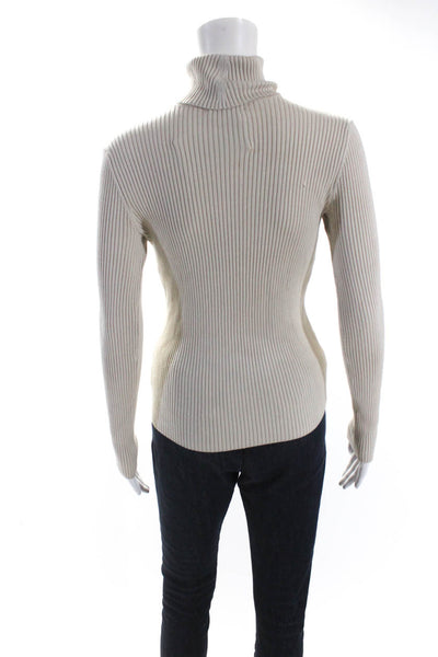 525 America Womens Long Sleeve Ribbed Knit Turtleneck Sweater Brown Size XS