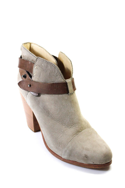 Rag & Bone Womens Suede Strapped Cap Toe Ankle Boots Gray Size 8.5US 38.5EU