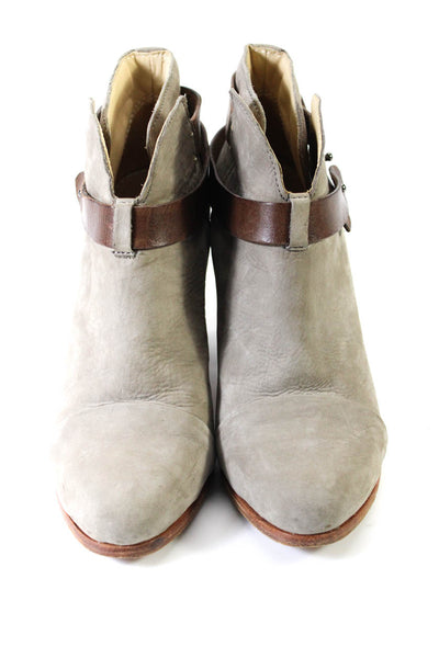 Rag & Bone Womens Suede Strapped Cap Toe Ankle Boots Gray Size 8.5US 38.5EU