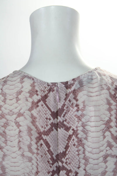 Equipment Femme Womens Silk Snakeskin Print Sleeveless Blouse Light Pink Size L