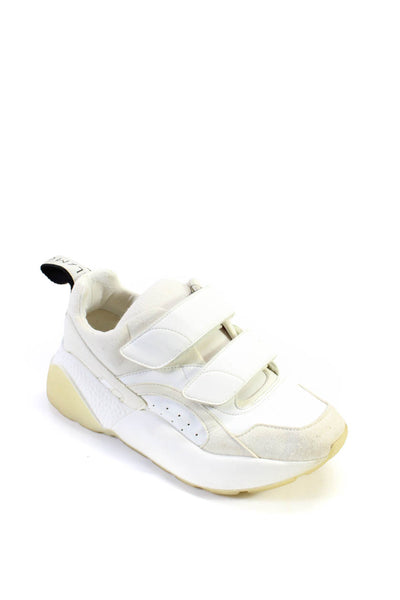 Stella McCartney Womens White Double Strap Platform Sneakers Shoes Size 8