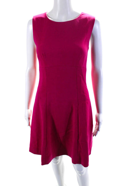 Kate Spade Womens Crew Neck Sleeveless Flare Sheath Dress Pink Size 4