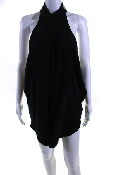 One by One Teaspoon Womens Racerback Sleeveless Mini Shirt Dress Black Size XS