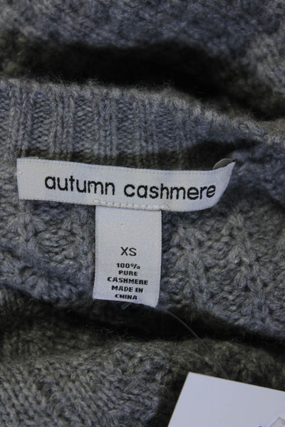 Autumn Cashmere Womens Long Sleeve Crew Neck Waffle Knit Sweater Gray Size XS