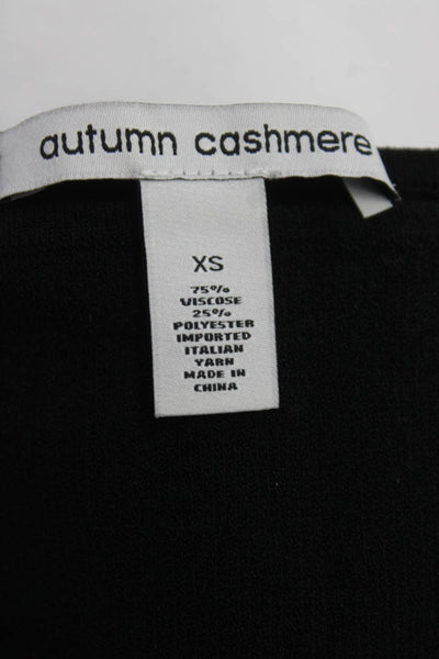 Autumn Cashmere Susana Monaco Womens Cropped Tee Shirt Top Black White XS Lot 2