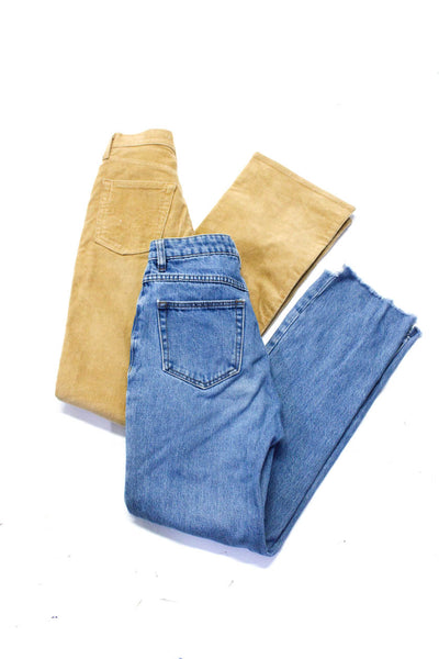 Rollas Levis Womens Straight Boot Cut Corduroy Denim Jeans Brown Blue 24 Lot 2