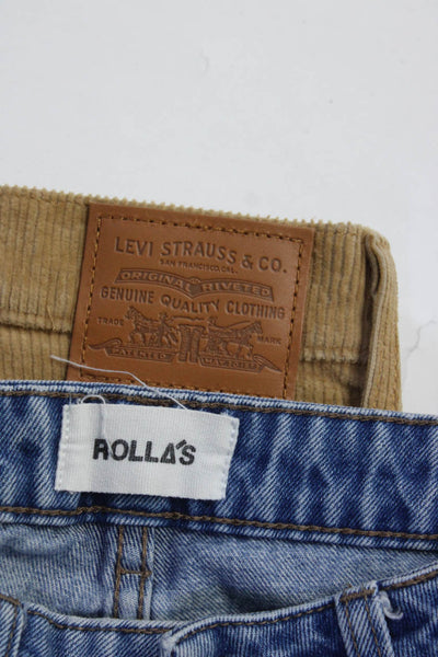 Rollas Levis Womens Straight Boot Cut Corduroy Denim Jeans Brown Blue 24 Lot 2