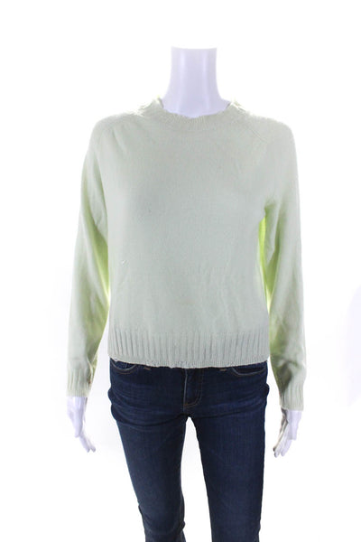 27 Miles Womens Pullover Crew Neck Cashmere Sweatshirt Green Size Small