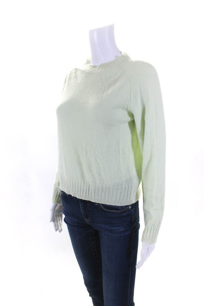 27 Miles Womens Pullover Crew Neck Cashmere Sweatshirt Green Size Small