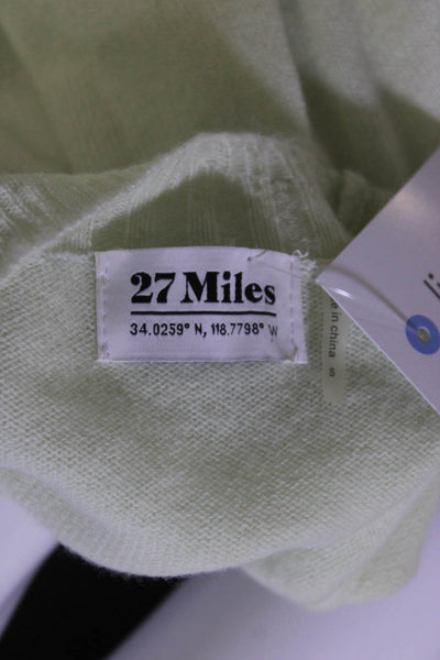 27 Miles Womens Pullover Crew Neck Cashmere Sweatshirt Green Size Small