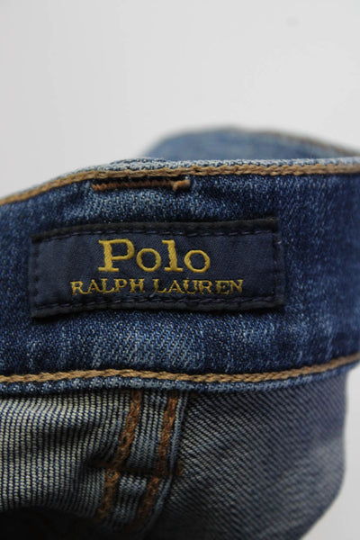 Polo Ralph Lauren Women Thompkins Distressed High Rise Skinny Jeans Blue Size 27