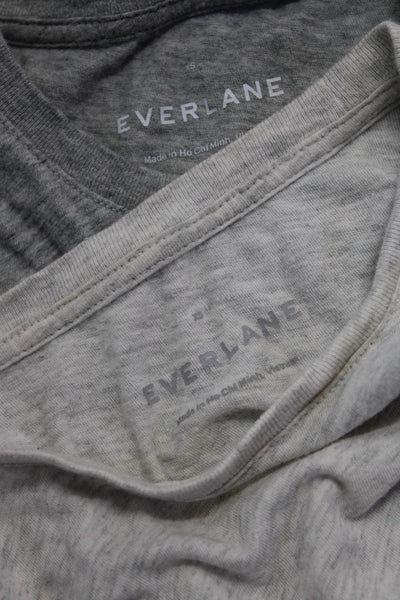 Everlane Womens Light Heather Gray Crew Neck Basic Tee Top Size XS lot 2