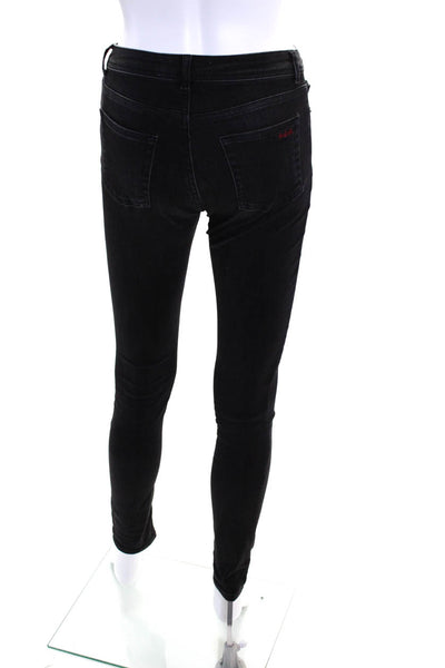 Ba&Sh Womens Faded Black High Rise Cotton Skinny Leg Jeans Size 24