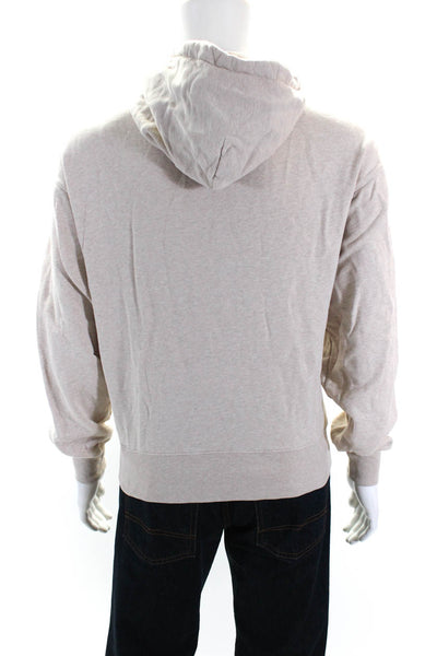 ACNE Studios Mens Cotton Knit Full Zip Up Hoodie Sweatshirt Beige Size L