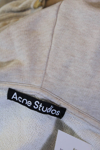 ACNE Studios Mens Cotton Knit Full Zip Up Hoodie Sweatshirt Beige Size L