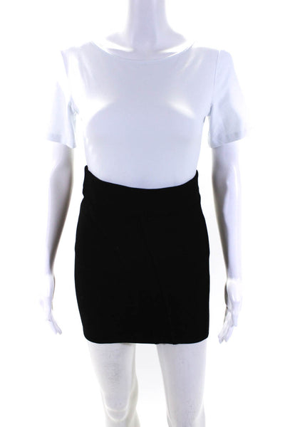 Helmut Womens Darted Elastic Waist Slip-On Straight Mini Skirt Black Size S