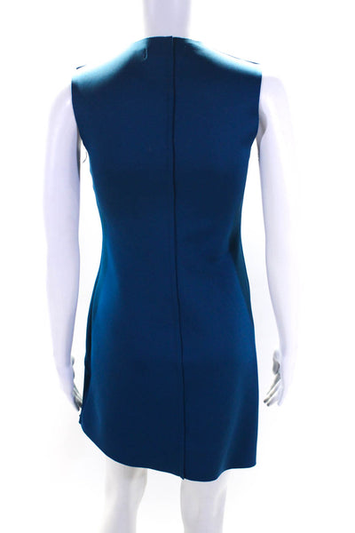 Miele Womens V-Neck Darted Sleeveless Pullover Midi A-Line Dress Blue Size PS