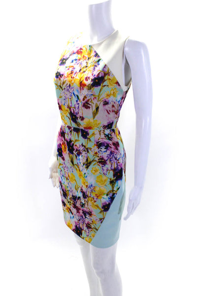 Sachin & Babi  Womens Floral Colorblock Sleeveless Zip Sheath Dress Blue Size 0