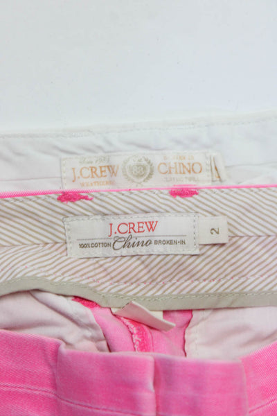 J Crew Womens Mid Rise Chino Shorts Pink Size 2 4 Lot 2