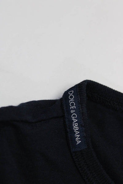 Dolce & Gabbana Boys Cotton King Patchwork Long Sleeve Shirt Blue Size 18-24 M